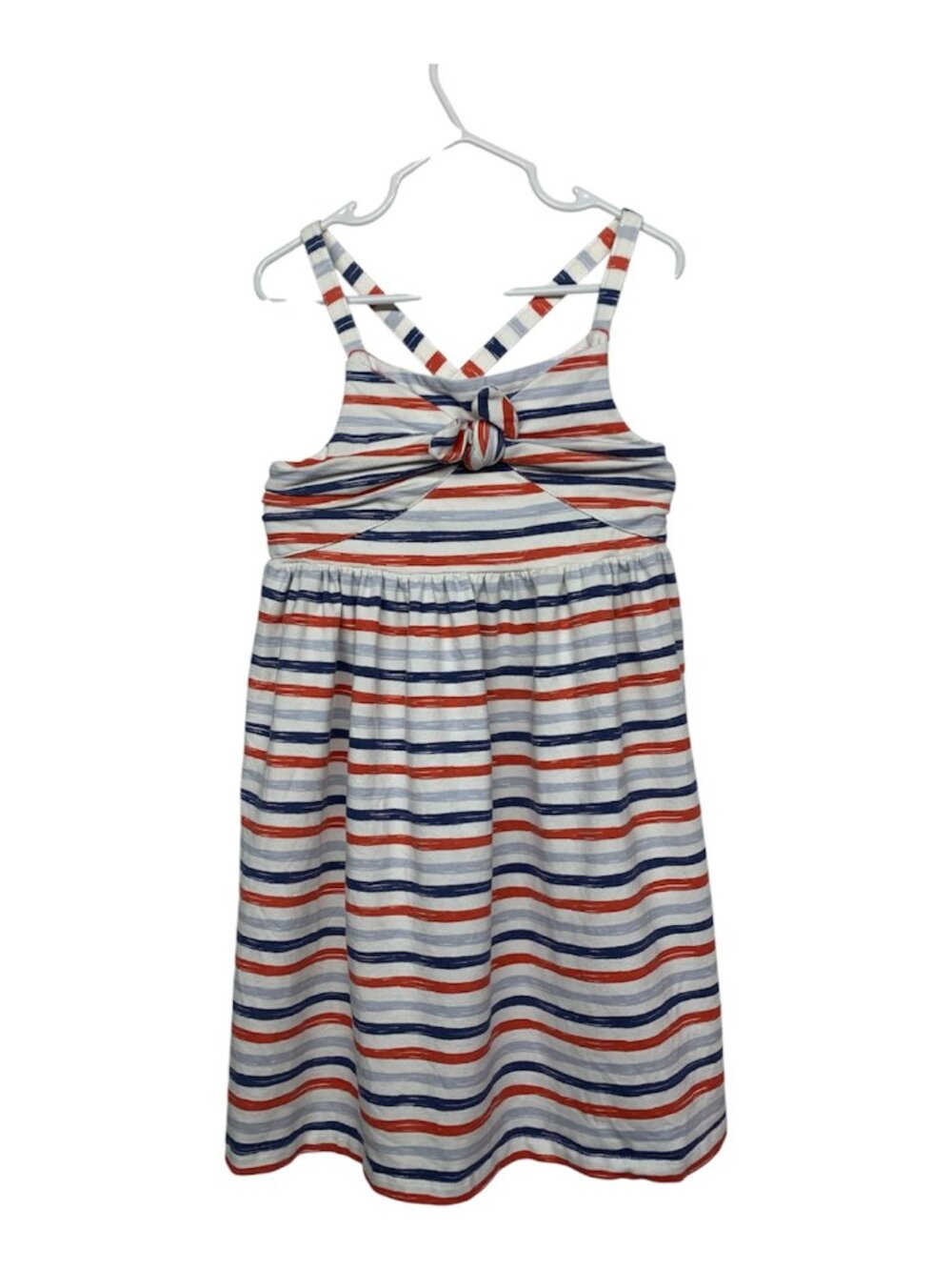 Tommy Bahama Girls size 5T Red White & Blue Striped Sun Dress Elasticized Back